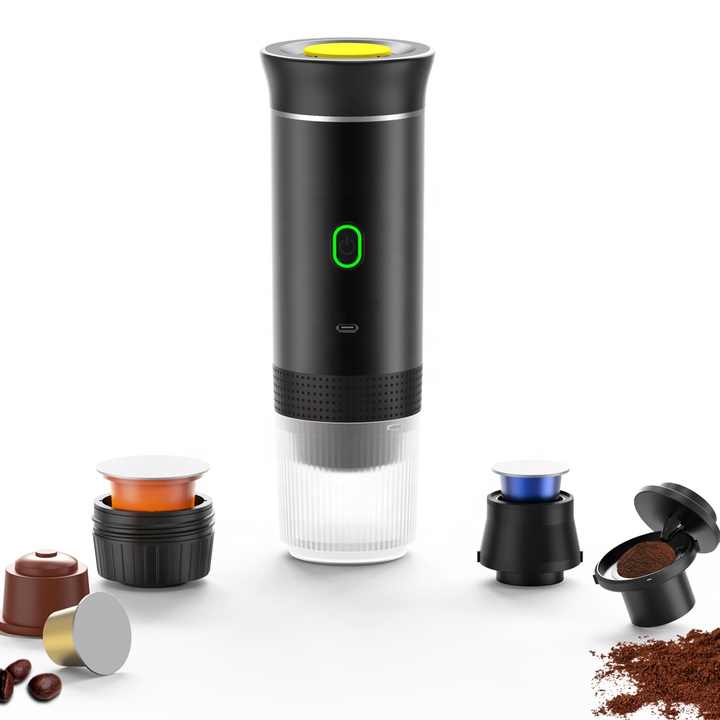 OEM 12V/220V ELECTRIC TRAVEL PORTABLE GROUNDS COFFEE MAKER HOME USE OUTDOOR CAMPING CAPSULES 150 MINI ESPRESSO COFFEE MACHINE