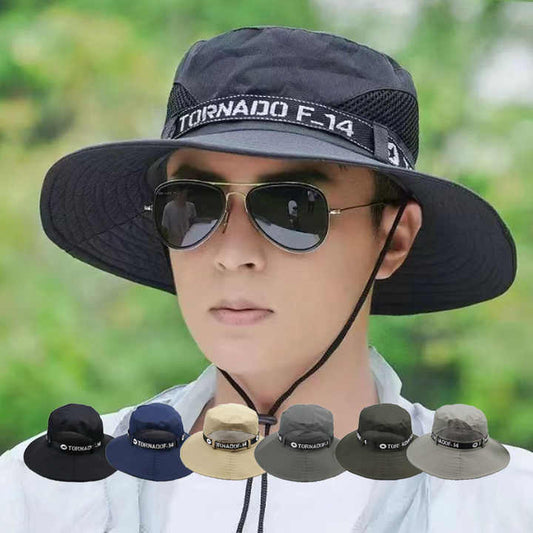 HOT SELLING BUCKET MEN HAT OUTDOOR FISHING HIKING CLIMBING SUN HAT LEISURE VACATION TOURISM SUNSCREEN FISHERMAN HAT